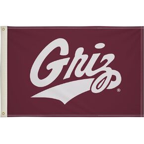 Montana Grizzlies College Sports Printed Flag - NCAA Licensed - Super Polyester 2' x 3' School Banner (Maroon, White)
