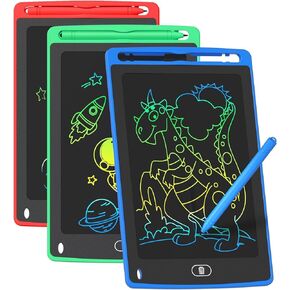 3 عبوات من تابلت الكتابة LCD للأطفال، 8.5 بوصة لوحة رسم ملونة، ألعاب تعليمية تعليمية هدايا عيد ميلاد للأطفال من سن 3 4 5 6 7 8