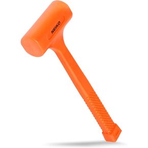 NEIKO 02888A Dead Blow Hammer Set, 3pc Neon Orange Deadblow Mallet, 1lb, 2lb, 3lb Hammers, Spark and Rebound Resistant, Unibody Molded, Checkered Grip