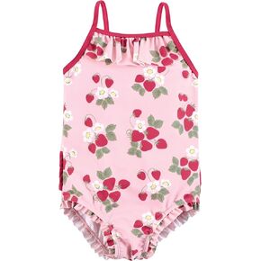 Hudson Baby Baby Girl's Toddler Swimsuit, Pink Strawberry, 18-24 Months