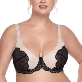 HSIA Bras for Women Lace Unlined Breast Minimizer Bra Full Coverage Bras with Underwire