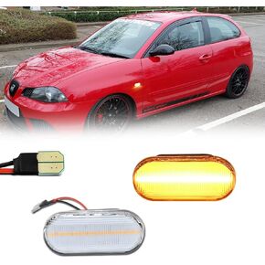 GTINTHEBOX Smoked Lens Amber Led Front Side Marker Turn Signal Light lamp for Volkswagen MK4 Jetta GTI R32 Beetle