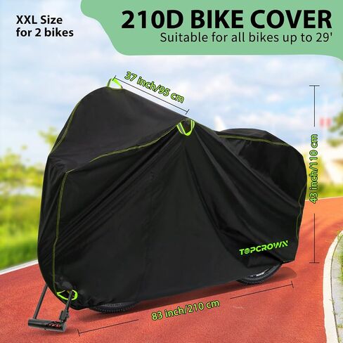 Bike Cover Waterproof Outdoor Storage for 1 Bike up to 29", Bicycle Cover with Storage Bag, Rain/Snow/UV/Dust/Wind Proof for Mountain/Road/City/Electric Bike/Ebike in Saudi Arabia