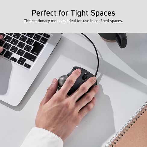 ELECOM Ergonomic Comfort Design Trackball IST Wired USB-A Connection, Smooth Tracking with Ruby Ball Bearing, 36mm Ball, Thumb Control, Compatible for Windows, PC, and Mac Black (M-IT10URBK) in Kuwait