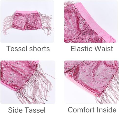 سراويل قصيرة للفتيات من Cilucu مصنوعة من الترتر للأطفال الصغار وحفلات سباركلي صيفية قصيرة للأطفال في عيد الهالوين in Kuwait