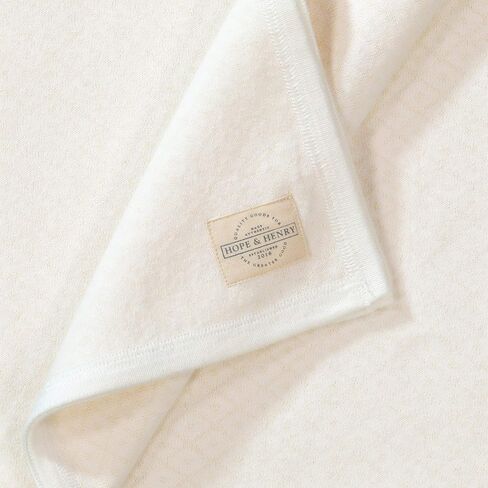 Hope & Henry Layette Ivory Cable Organic Cotton Blanket 31"x31" in Saudi Arabia
