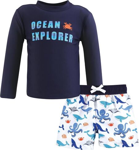 Hudson Baby Unisex Baby Swim Rashguard Set, Desert Cactus, 3T in Kuwait