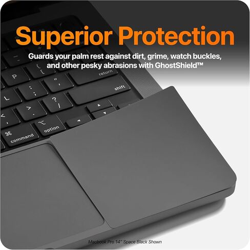 UPPERCASE Premium Palm Rest Protector Skin Cover Set Compatible with 2021+ MacBook Pro 14", Space Black in Kuwait