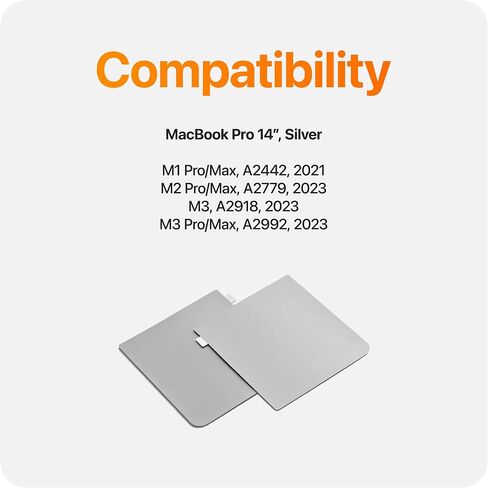 UPPERCASE Premium Palm Rest Protector Skin Cover Set Compatible with 2021+ MacBook Pro 14", Space Black in Kuwait
