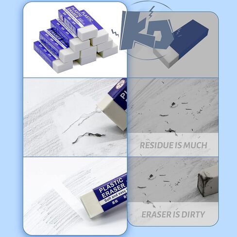 ONTYZZ 10 Pack White Erasers Soft Art Erasers Large White Erasers for Office Writing Drawing in Saudi Arabia