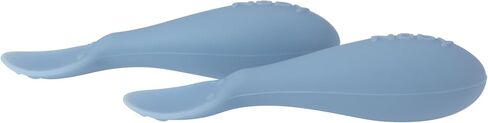 Nuby Silicone Mini Spoons - (2-Pack) Baby-Led Weaning Spoons for Babies - 4+ Months - Aqua in Saudi Arabia