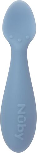 Nuby Silicone Mini Spoons - (2-Pack) Baby-Led Weaning Spoons for Babies - 4+ Months - Aqua in Saudi Arabia