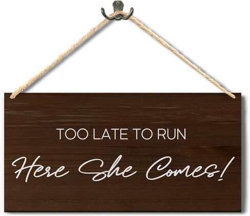Ring Bearer sign,Wedding Sign Here Comes the bride Hanging Wood Sign,Ring Bearer Hanging Sign,Here Comes The Bride Sign,Wedding decor,5.7×11.7 Inches in Saudi Arabia
