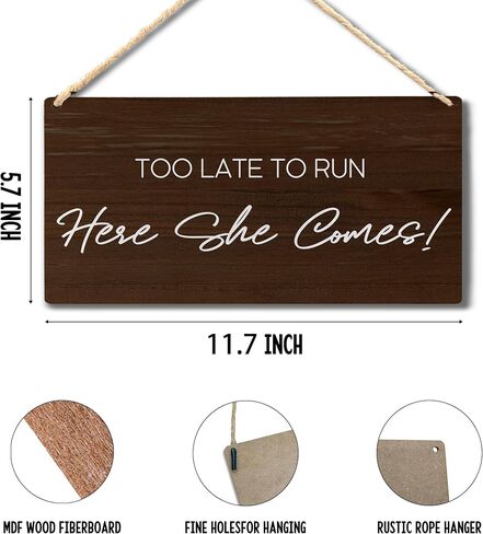 Ring Bearer sign,Wedding Sign Here Comes the bride Hanging Wood Sign,Ring Bearer Hanging Sign,Here Comes The Bride Sign,Wedding decor,5.7×11.7 Inches in Saudi Arabia