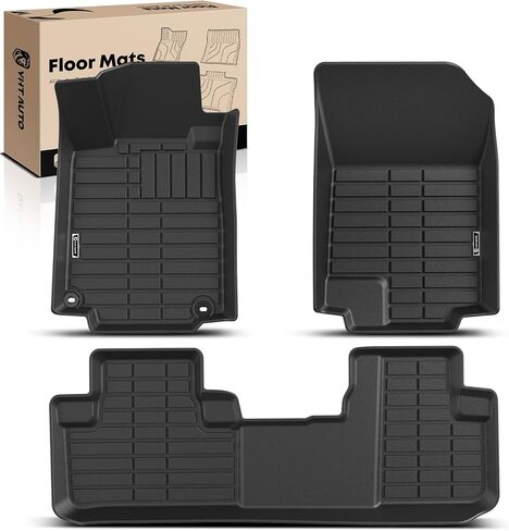 YHTAUTO Automotive All Weather Floor Mats Compatible with Honda CR-V 2023-2025 Not Hybrid, Car Mats Custom Fit TPE Floor Liners Front & Back Seat, Black, Set of 3 in Saudi Arabia