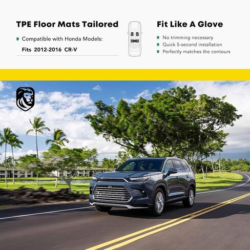 YHTAUTO Automotive All Weather Floor Mats Compatible with Honda CR-V 2023-2025 Not Hybrid, Car Mats Custom Fit TPE Floor Liners Front & Back Seat, Black, Set of 3 in Saudi Arabia
