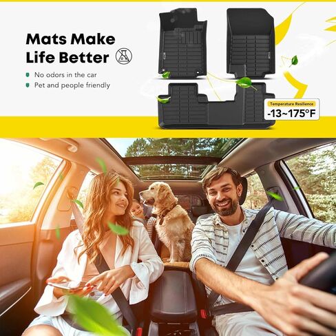YHTAUTO Automotive All Weather Floor Mats Compatible with Honda CR-V 2023-2025 Not Hybrid, Car Mats Custom Fit TPE Floor Liners Front & Back Seat, Black, Set of 3 in Saudi Arabia