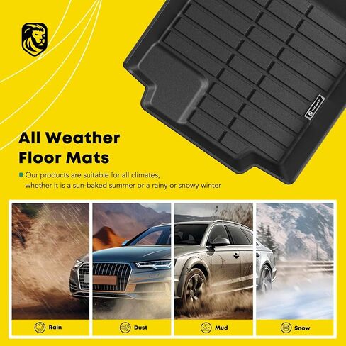 YHTAUTO Automotive All Weather Floor Mats Compatible with Honda CR-V 2023-2025 Not Hybrid, Car Mats Custom Fit TPE Floor Liners Front & Back Seat, Black, Set of 3 in Saudi Arabia