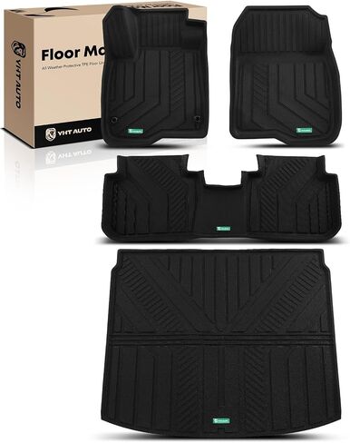 YHTAUTO Automotive All Weather Floor Mats Compatible with Honda CR-V 2023-2025 Not Hybrid, Car Mats Custom Fit TPE Floor Liners Front & Back Seat, Black, Set of 3 in Saudi Arabia