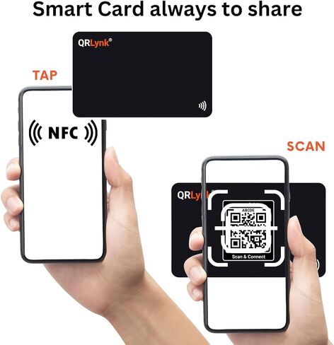 Smart Card - Digital Business Card, Bio Link, URL redirect - Tap NFC & QR code - iPhone & Android - No Subscription (White - Pack 6) in Saudi Arabia
