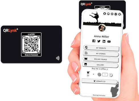 Smart Card - Digital Business Card, Bio Link, URL redirect - Tap NFC & QR code - iPhone & Android - No Subscription (White - Pack 6) in Saudi Arabia