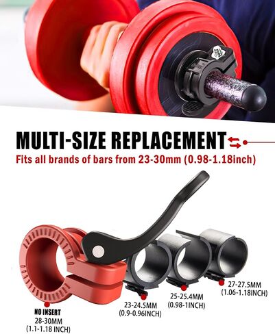 Mini Pro Barbell Clips 1 inch I Multi-Size Adjustable Barbell Collar I 1 inch Barbell ClampsIQuick Release Weight Clips Pair of Locking for Dumbbell Bar (Black) in Saudi Arabia