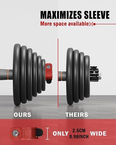 Mini Pro Barbell Clips 1 inch I Multi-Size Adjustable Barbell Collar I 1 inch Barbell ClampsIQuick Release Weight Clips Pair of Locking for Dumbbell Bar (Black) in Saudi Arabia