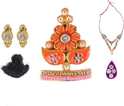 SATVIK STORE Craftsman Set of 2 - Laddu Gopal Dress with Assorted Accessory – Premium Poshak for Krishna Idol, Vibrant Designer Outfit for Janmashtami & Home Temple Decor (Size 1) in Saudi Arabia