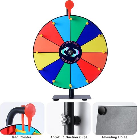 8 Inch Prize Wheel,Spin Wheel for Prizes,Spinning Wheel with Stand, Wheel of Fortune,Prize Wheel Spinner,Ideal for Fortune Games, House Parties, Trade Shows, Carnivals in Saudi Arabia
