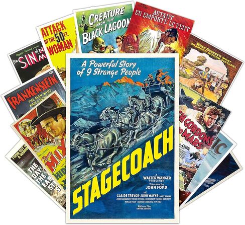 HK Studio Vintage Movie Posters Aesthetic - Classic Movie Theater Decor 8" x 12" Pack 12 in Saudi Arabia