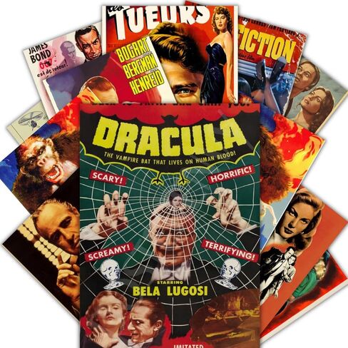 HK Studio Vintage Movie Posters Aesthetic - Classic Movie Theater Decor 8" x 12" Pack 12 in Saudi Arabia