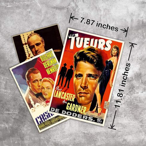 HK Studio Vintage Movie Posters Aesthetic - Classic Movie Theater Decor 8" x 12" Pack 12 in Saudi Arabia