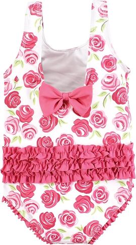 Hudson Baby Baby Girl's Toddler Swimsuit, Black Dot Pink, 12-18 Months in Saudi Arabia