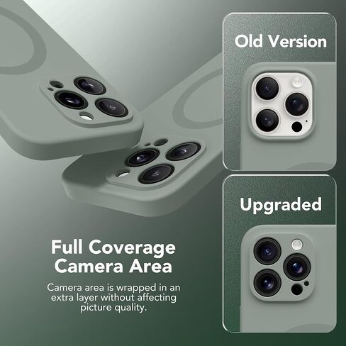 Magnetic for iPhone 13 Pro Case, Compatible with MagSafe, [Full Camera Protection][2 Screen Protectors] Silicone Shockproof Protective Phone Case for iPhone 13 Pro 6.1", Calke Green in Kuwait