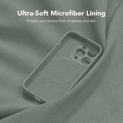 Magnetic for iPhone 13 Pro Case, Compatible with MagSafe, [Full Camera Protection][2 Screen Protectors] Silicone Shockproof Protective Phone Case for iPhone 13 Pro 6.1", Calke Green in Kuwait