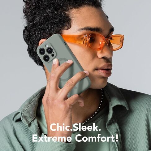 Magnetic for iPhone 13 Pro Case, Compatible with MagSafe, [Full Camera Protection][2 Screen Protectors] Silicone Shockproof Protective Phone Case for iPhone 13 Pro 6.1", Calke Green in Kuwait