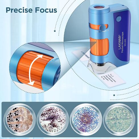 60x-120x Mini Pocket Microscope for Kids Adults, Portable Handheld Microscope with 5 Microscope Slides, Miniscope for Kids Adults Science Lab (Green) in Saudi Arabia