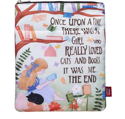 Reading is My Happy Place Book Sleeves Protector Gift for Book Lover, Bookshelf Book Sleeve with Zipper, 11x8.5 Inch Washable Fabric Book Lovers Kindle Sleeve in Saudi Arabia
