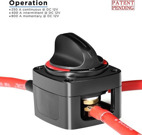 Recoil Battery Switch BS2L, 250A DC 12V-48V On-Off 2-Position, Built-in LED Indicator Knob, Heavy Duty Battery Master Switch, Battery Isolator, Power Cut Off Switch for RV Truck Trailer Marine Boat in Saudi Arabia