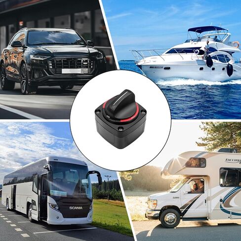 Recoil Battery Switch BS4L, 250A DC 12V-48V 1-2-Both-Off 4-Position, Built-in LED Indicator Knob Heavy Duty Battery Master Switch Battery Isolator Power Cut Off Switch for RV Truck Trailer Marine Boat in Saudi Arabia