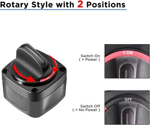 مفتاح بطارية الارتداد BS4L، 250 أمبير تيار مستمر 12 فولت - 48 فولت 1-2-كلاهما 4 مواضع، مقبض مؤشر LED مدمج للبطارية الثقيلة، مفتاح رئيسي لعزل البطارية، مفتاح إيقاف الطاقة لشاحنة RV، مقطورة قارب بحري in Kuwait