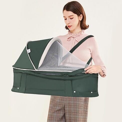 Baby Travel Bassinet, 2 in 1 Portable Travel Bassinet Folding Baby Bed with Sunshade Cover, Mini Baby Bassinet Sleeper Bed Washable Foldable for Newborn Baby-LightGrey in Saudi Arabia