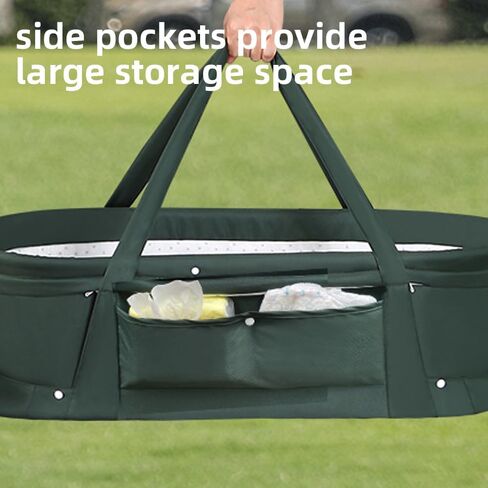 Baby Travel Bassinet, 2 in 1 Portable Travel Bassinet Folding Baby Bed with Sunshade Cover, Mini Baby Bassinet Sleeper Bed Washable Foldable for Newborn Baby-LightGrey in Saudi Arabia