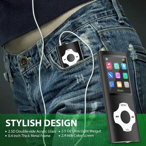 مشغل MP3، مشغل MP3 AUOKING بسعة 32 جيجابايت، صوت هاي فاي بدون فقدان، مسجل صوت، كتاب إلكتروني ومسجل راديو FM، يدعم الذاكرة القابلة للتوسيع حتى 128 جيجابايت (أزرق) in Saudi Arabia