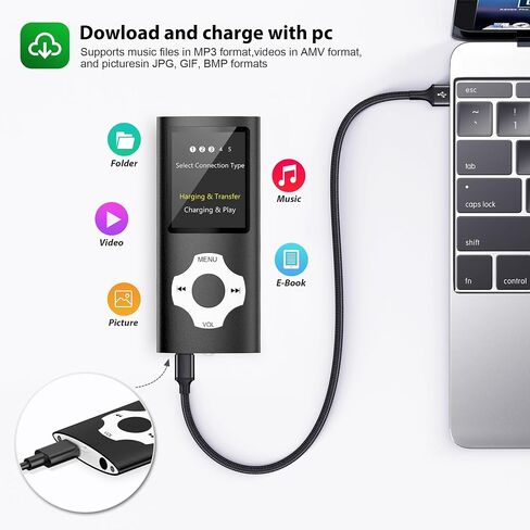 مشغل MP3، مشغل MP3 AUOKING بسعة 32 جيجابايت، صوت هاي فاي بدون فقدان، مسجل صوت، كتاب إلكتروني ومسجل راديو FM، يدعم الذاكرة القابلة للتوسيع حتى 128 جيجابايت (أزرق) in Saudi Arabia