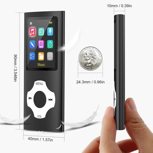 مشغل MP3، مشغل MP3 AUOKING بسعة 32 جيجابايت، صوت هاي فاي بدون فقدان، مسجل صوت، كتاب إلكتروني ومسجل راديو FM، يدعم الذاكرة القابلة للتوسيع حتى 128 جيجابايت (أزرق) in Saudi Arabia