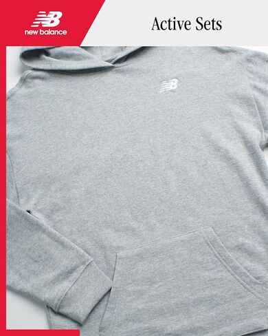 سويت شيرت بغطاء للرأس للفتيات من New Balance - بلوفر من الصوف بكتف منسدل - هوديس كاجوال نشط للفتيات (7-16) in Saudi Arabia