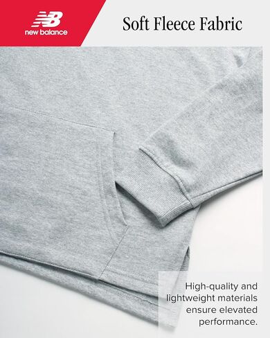سويت شيرت بغطاء للرأس للفتيات من New Balance - بلوفر من الصوف بكتف منسدل - هوديس كاجوال نشط للفتيات (7-16) in Saudi Arabia