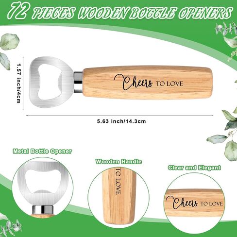 Barydat 36 Sets Wedding Favors Bulk for Guests Wine Corks Wooden Stopper Beer Bottle Opener Wedding Thank You Gift Card Organza Bag Wedding Appreciation Gifts for Bridal Shower in Saudi Arabia