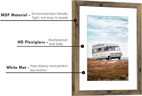 إطار صورة PEALSN مقاس 8.5 × 11، صور عرض 6 × 8 مع حصيرة أو 8.5 × 11 بدون حصيرة لعرض التثبيت على الحائط، إطارات الصور، أبيض. in Saudi Arabia
